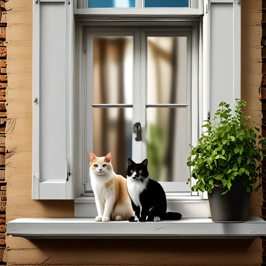 Cat on windowsill - Lightning
