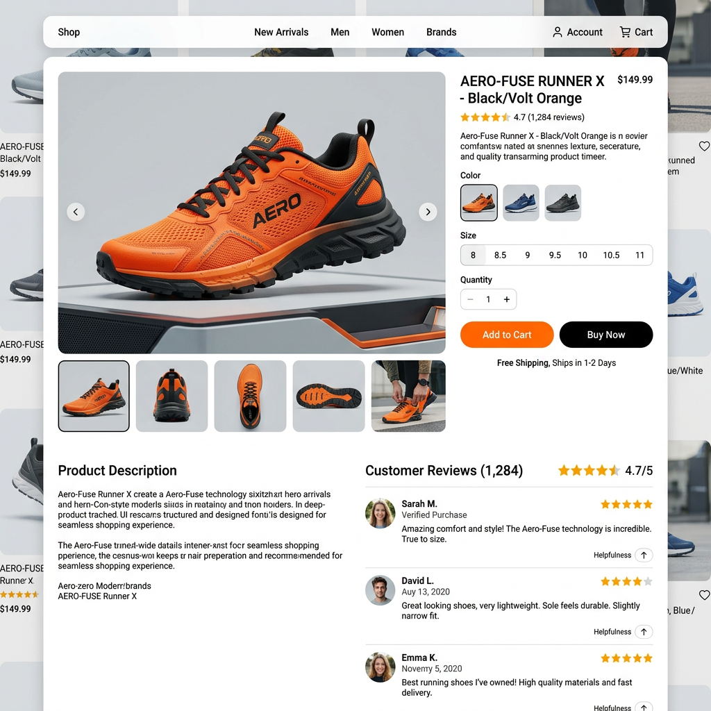 E-commerce product page - Gemini 3.1 Flash